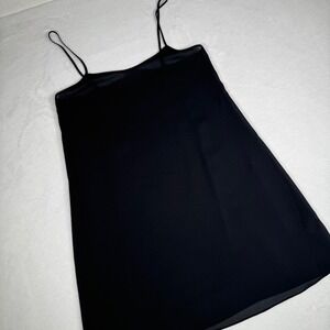 Theory Black Sleeveless Sheer Mini Slip Dress Women's‎ Size 0
